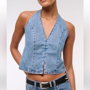 Abercrombie & Fitch Denim Halter Top